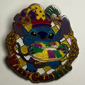 stitch mardi gras pin — king cake • glitter • LE 2500 • 2014